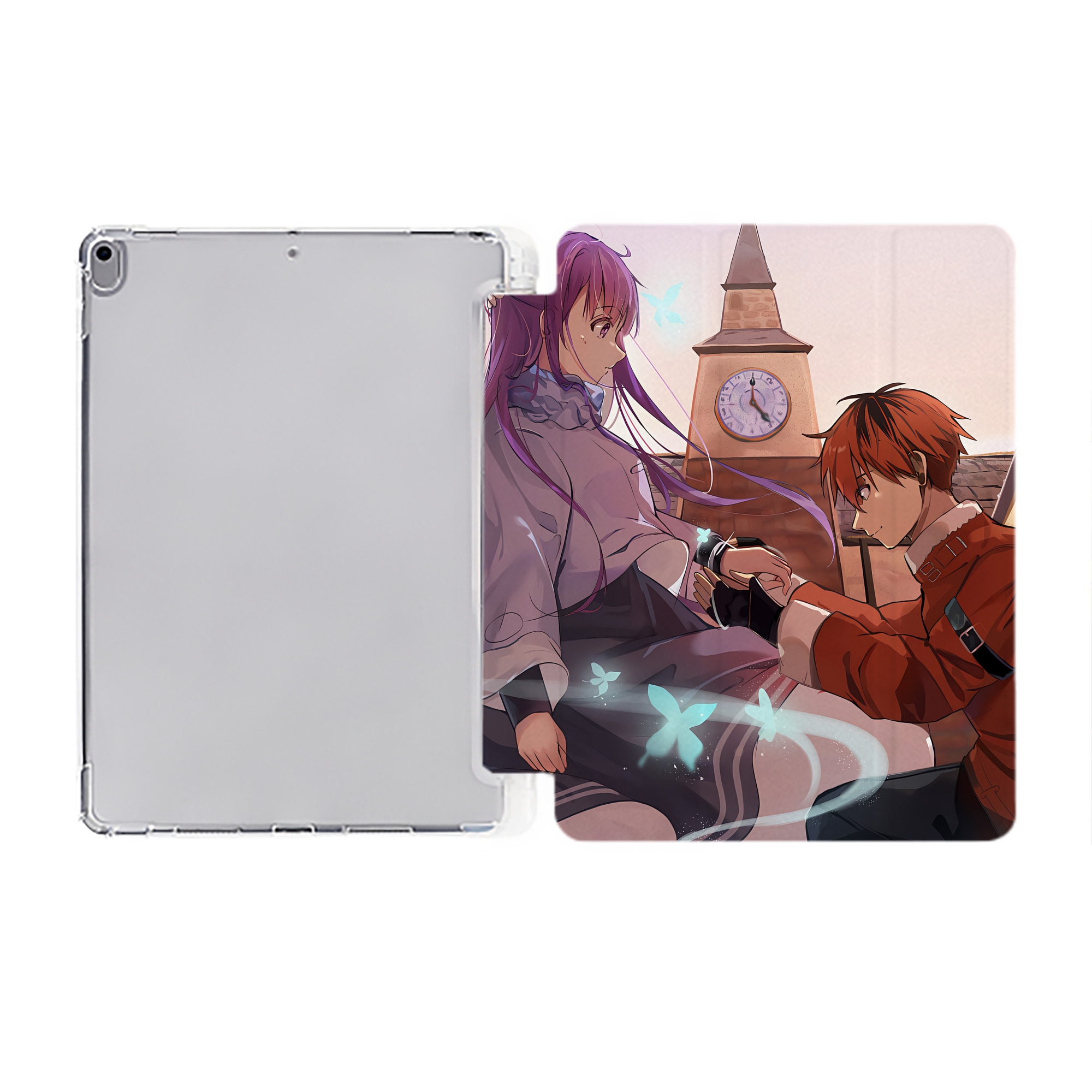 （画像用） 葬送のフリーレン Frieren IPad ケース ペン収納付き 三つ折りスタンド PUレザー×シリコン 対応機種9.5/10.5/10.9インチ